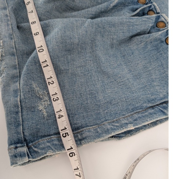 Retrofete Willa Skirt Womens S Light Wash Blue Denim Button Mini Skirt Festival - Picture 8 of 11